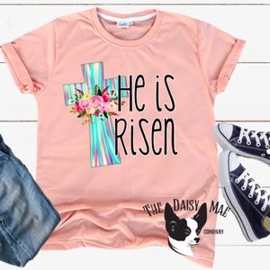 He is risen cross T-shirt